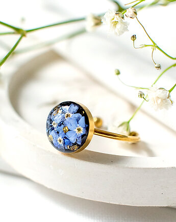 Pierścionek z niezapominajkami, nature gift