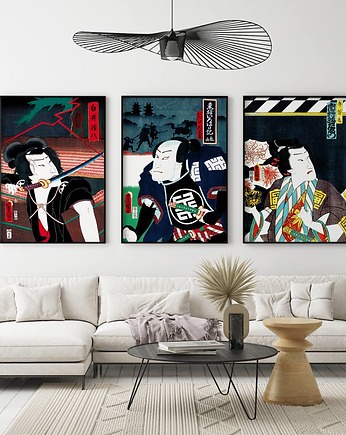 Zestaw 3 plakatów z Samurajami, HOG STUDIO