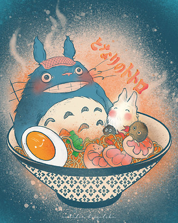 Plakat Totoro i przyjaciele, Natalia Biegalska
