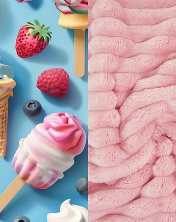 WYJĄTKOWY koc _ narzuta _ lody _ 155x200 cm, MOJAMAJA