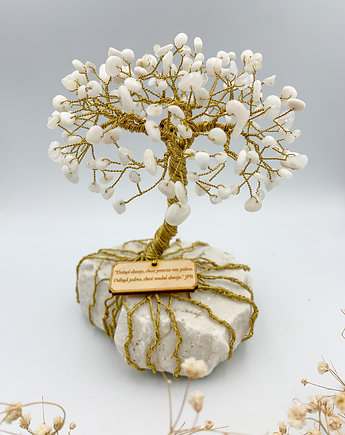 Drzewko szczęścia kamień księżycowy naturalny prezent na ślub, Inspirowanenatura 