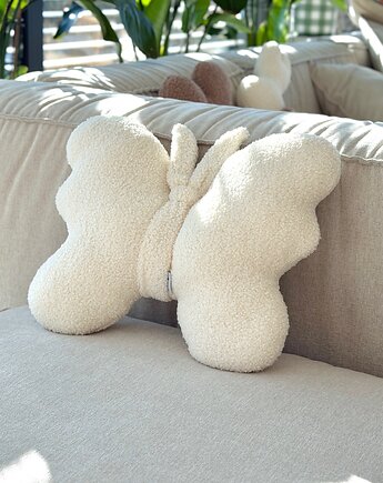 Poduszka motyl boucle off white, SPARROW