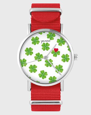 Zegarek - Lucky Heart - czerwony, nylonowy, OSOBY - Prezent dla teścia