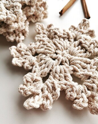 Gwiazdki śnieżynki kremowe 6szt., Lana Design