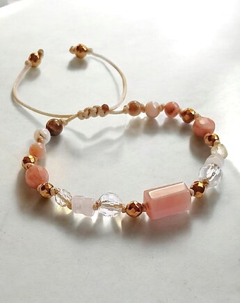 RADOŚĆ ŻYCIA - amulet - k. słoneczny, opal, k.górski, cytryn, k. różowy, kaktusia