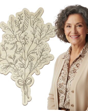 Bukiet Kwiatów dla BABCI ze Sklejki Dzień Babci Kwiaty do Wazonu Stroika, smxdsgn