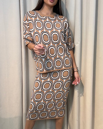 Komplet spódnica i sweter Camel, SOLO moda