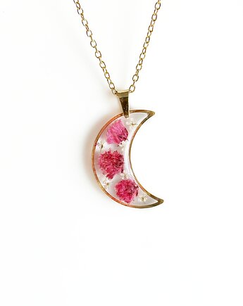 Naszyjnik z gipsówką, biżuteria z żywicy, Colie