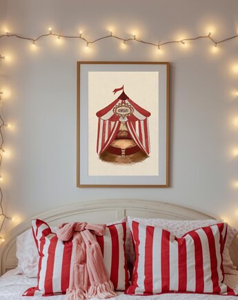 Plakat do pokoju dziecka Cyrk ilustracja vintage, black dot studio