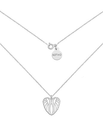 Srebrny naszyjnik ze skrzydełkami w kształcie serca, SOTHO