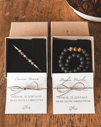 Komplet bransoletek prezent dla Rodziców Chrzestnych Blossom i Rocky, Tiny Stone