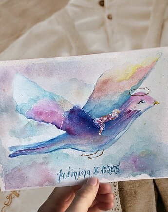 Ręcznie Malowana Pamiątka Chrztu, Tworyzglowy