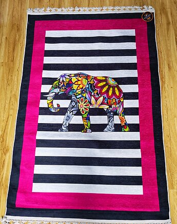 Kolorowy stylowy dywan ze słoniem 120x180cm, Nilla Home
