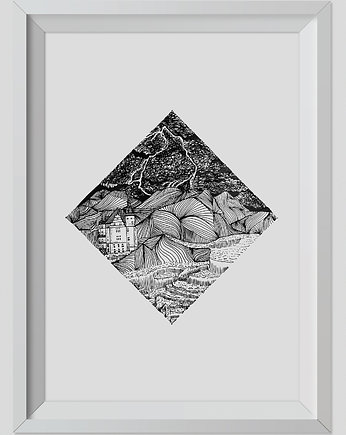 Rysunek Burza Grafika 40x30cm + biała rama, ŁUKASZ KROKOSZ ART