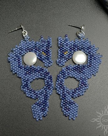 Azanarn, kolczyki ze smokami, beading, Sol