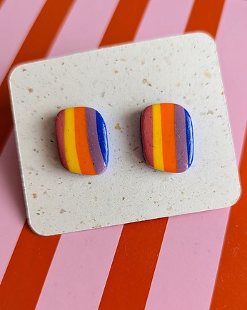 Kolczyki sztyfty w paseczki