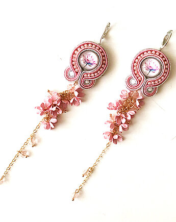 Długie sutaszowe kolczyki LOTUS z kwiatami, Sylwia Żak