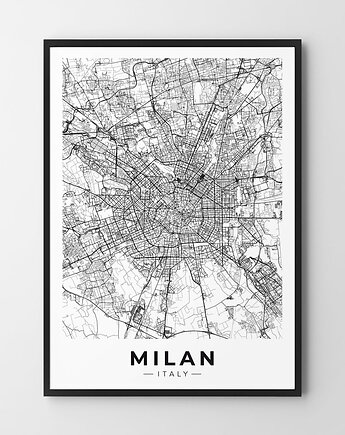 Plakat Mediolan mapy, HOG STUDIO