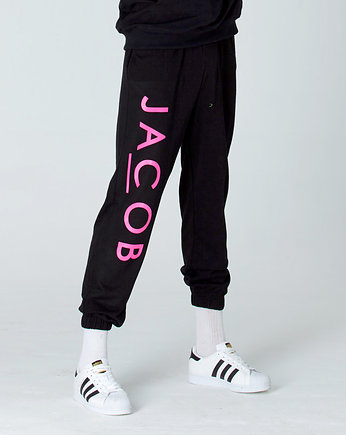 Spodnie z różowym logo neon, J A C O B