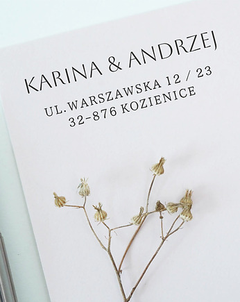 Personalizowany drewniany stempel z adresem i imionami - różne wzory, MOOD for WOOD
