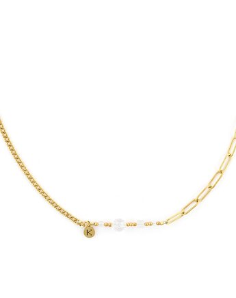 Bestseller! Naszyjnik zodiakalny - Bliźnięta Pozłacana stal szlachetna, Kulka Bransoletki