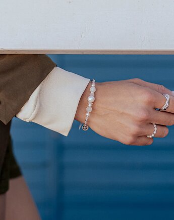 Bransoletka z Perłą i Kwarcem Różowym