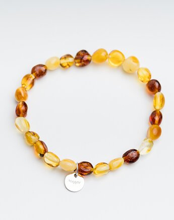 Personalizowana bransoletka z bursztynu bałtyckiego elastyczna, AmberMal
