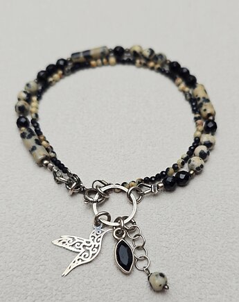 Podwójna Bransoletka Przepiórka w Czerni, ILEA