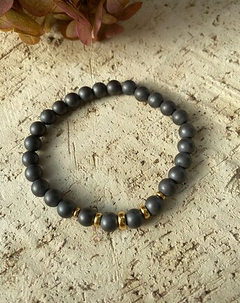 Bransoletka hematyty- srebro 925 pozłacane, Coccola JEWELLERY