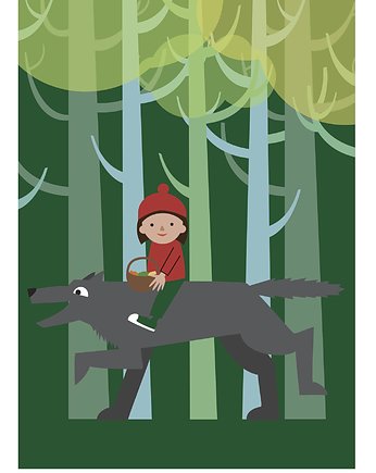 Czerwony Kapturek - plakat na ścianę , Tiri riri