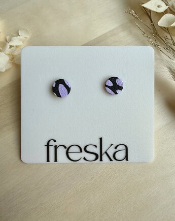 Kolczyki Spots - fioletowe kółka, freska