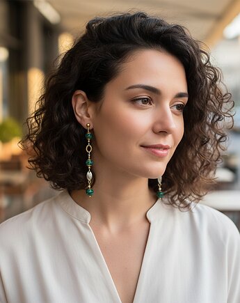 Eleganckie kolczyki z turkusem srebro 925, Yamira Art Studio