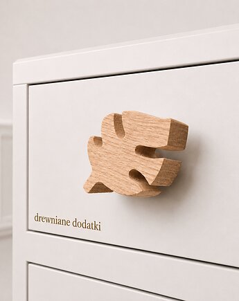 Drewniane gałki do mebli, liść monstery, monstera z drewna, Drewniane dodatki