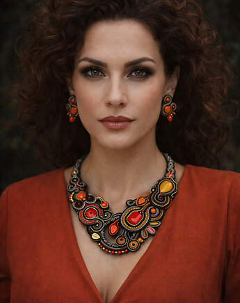 Autumn Garden- naszyjnik soutache, Mró Soutache