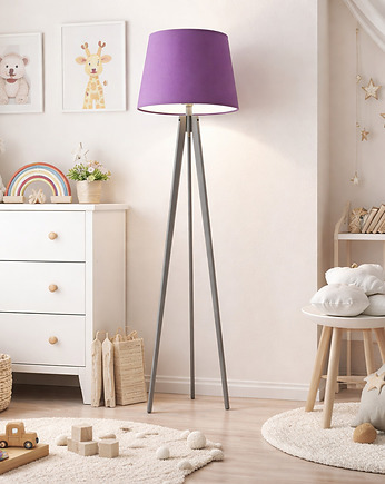 Drewniana lampa stojąca na trójnogu CURACAO KIDS do pokoju dziecięcego, LYSNE