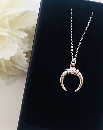 Naszyjnik księżyc, naszyjnik srebrny róg, Anemon Atelier