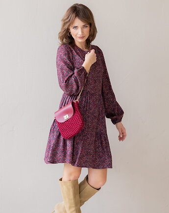 Mini Elegant Bag - bordo ze złotym łańcuszkiem, Craftbags