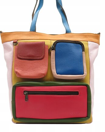 Torebka damska, duża, pojemna, kieszenie, mieści A4, skórzana, OLIVKA, Olivka Warsaw