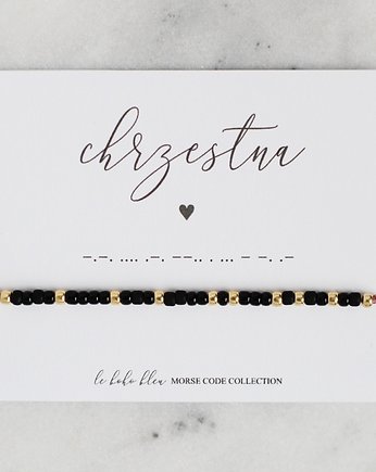 CHRZESTNA w alfabecie Morse'a  - bransoletka, Le Boho Bleu