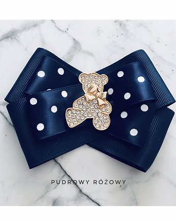 Brosza Granatowa z Misiem NEW, Pudrowy Różowy