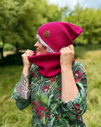 Bawełniana czapka jesienna logo ekoskórka Malina, Brain Inside