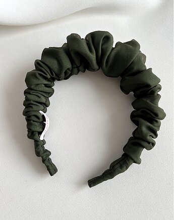 Zielona jedwabna marszczona opaska Amalia, Volie Line