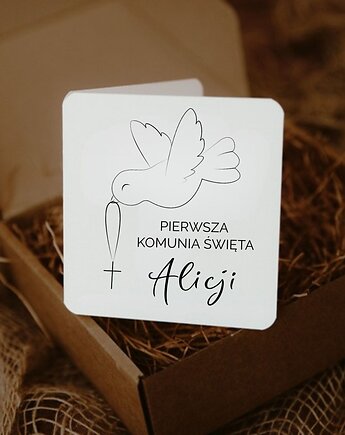 Kartka na Komunię z personalizowanymi życzeniami, BY KORNELIA OCHOCKA