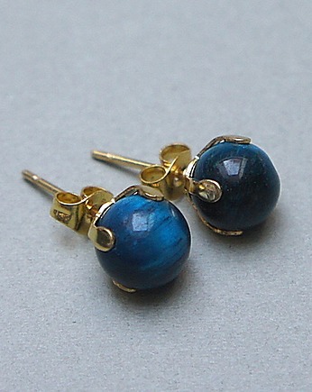 Dots - Tygrysie oko blue /alloys collection/ - sztyfty, KiKa pracownia