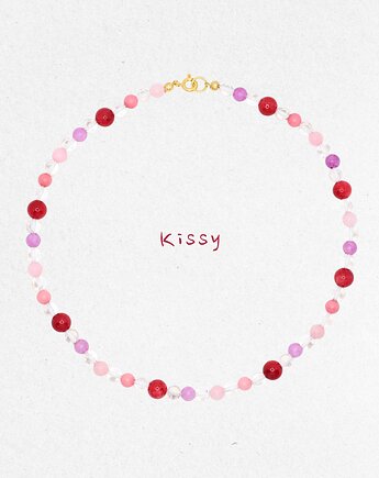 KISSY Naszyjnik RHEI Kamienie Naturalne Chocker Różowy Srebro Pozłacane, RHEI
