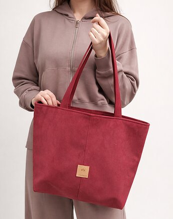 Zamszowa duża torba shopper Czerwona, sabi tatka