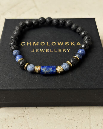 Bransoletka męska Sodalit  i Lapis Lazuli, Chmolowska Jewellery