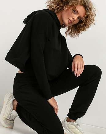 Luźna bluza z kapturem T380, czarna, TESSITA