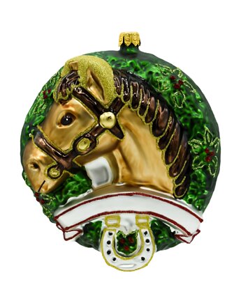 Bombka choinkowa: Koń w wieńcu: gniady, Syn Bombkarza