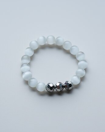 Biała bransoletka kocie oko, All My Jewelry